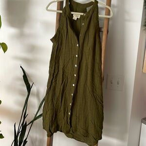 Anthropologie Larke Eyelit Button Up Dress